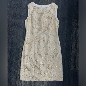 Christian Siriano for Spiegel Metallic Gold Brocade Sheath Dress Size 6-NWT
